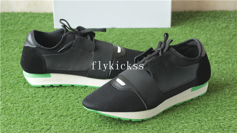 Blaneciaga Race Runner Trainer Black Green